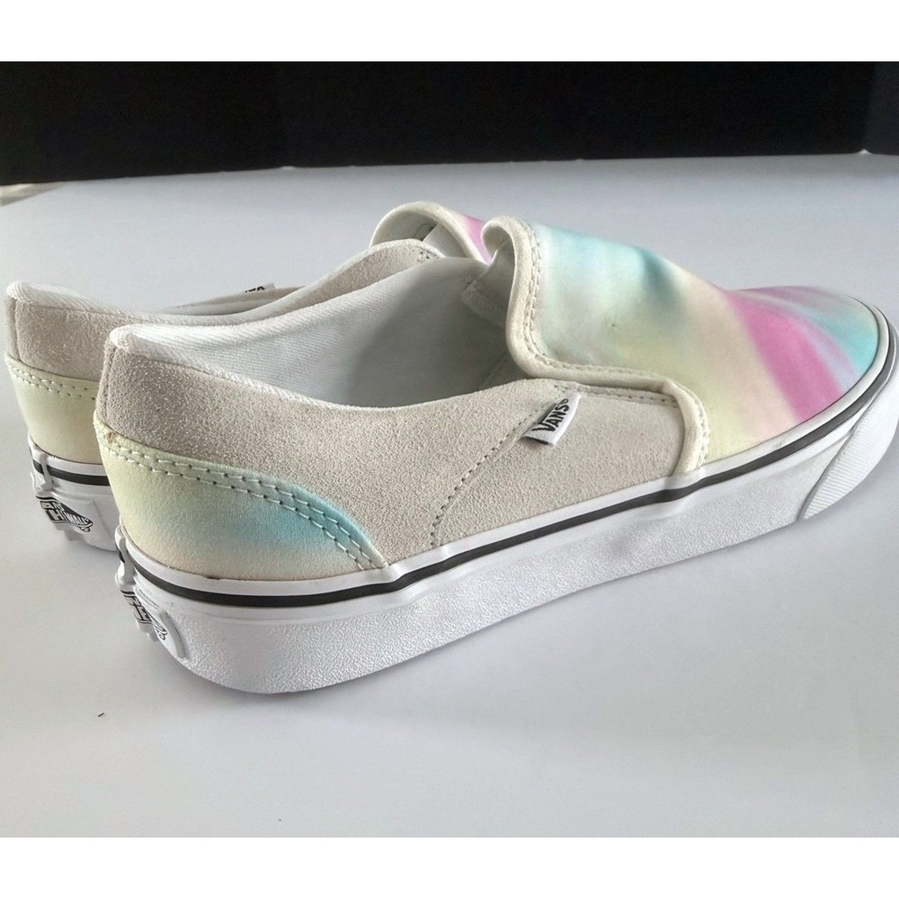 Vans Classic Slip-On Pastel Tie Dye Suede Canvas Sneakers Women's Size 9.5 New - Picture 5 of 10
